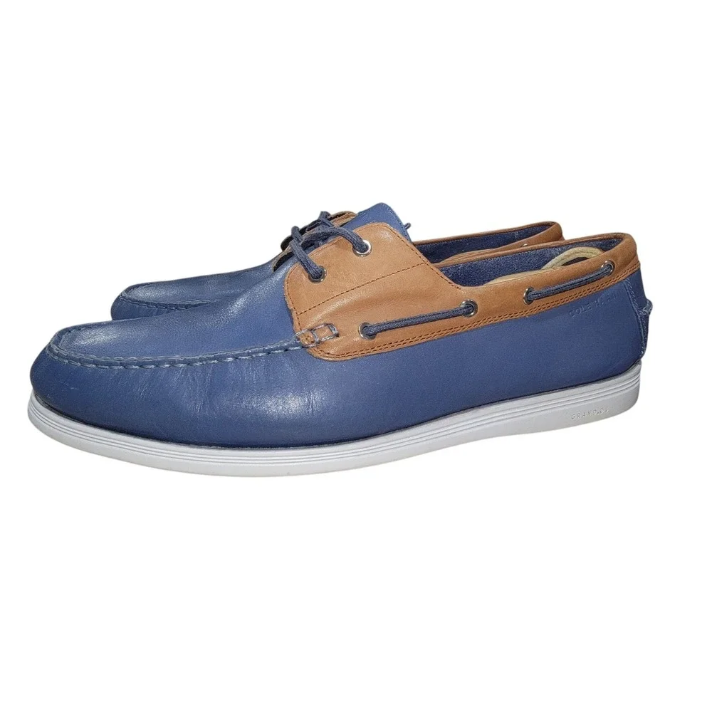 Cole Haan Cornell Men's Boat Shoe 13 M Blue‎ Leather Grand OS Casual C32579